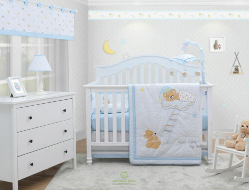 6-piece Sweet Dreamteddy Bear Baby Boy Nursery Crib Bedding Sets By Optimababy