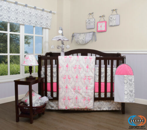 13pcs Flamingo Bird Baby Nursery Crib Bedding Sets  Holiday Special